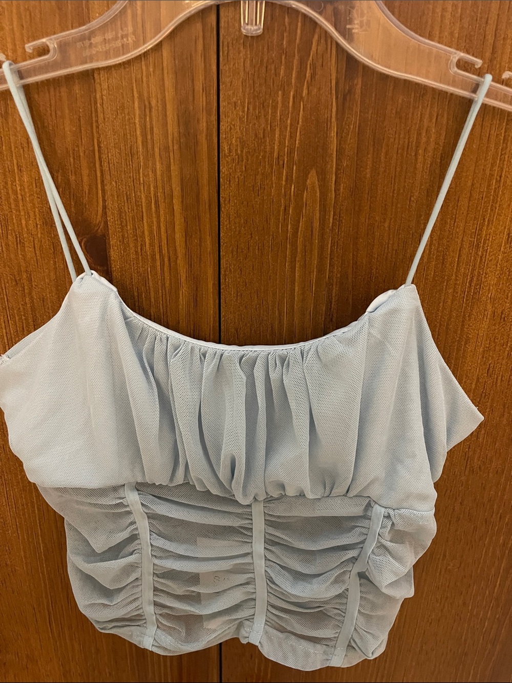 Light Blue Ruched Cami Top